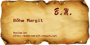 Bőhm Margit névjegykártya