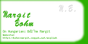 margit bohm business card