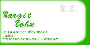 margit bohm business card